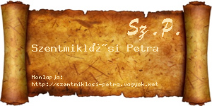 Szentmiklósi Petra névjegykártya