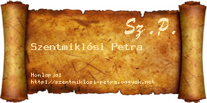 Szentmiklósi Petra névjegykártya